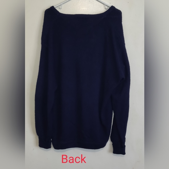 Vintage LACOSTE IZOD ALLIGATOR Pullover Sweater NAVY BLUE Men XL - Picture 8 of 11